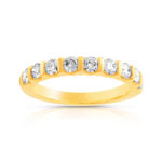 Alliance demi-tour or 750 jaune diamant