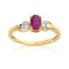 Bague or 750 2 tons rubis et diamant