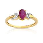 Bague or 750 2 tons rubis et diamant