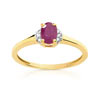 Bague or 750 2 tons rubis et diamant