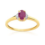 Bague or 750 2 tons rubis et diamant