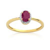 Bague or 750 2 tons rubis et diamant