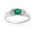 Bague or 750 blanc &eacute;meraude et diamant
