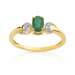 Bague or 750 2 tons &eacute;meraude et diamant