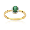 Bague or 750 2 tons émeraude et diamant