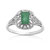 Bague or 750 blanc &eacute;meraude et diamant