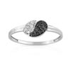 Bague or 750 blanc diamant noir et blanc