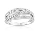 Bague or 750 blanc diamant