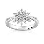 Bague or 750 blanc diamant