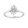 Bague or 750 blanc diamant