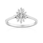 Bague or 750 blanc diamant