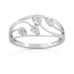 Bague or 750 blanc diamant