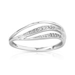 Bague or 750 blanc diamant