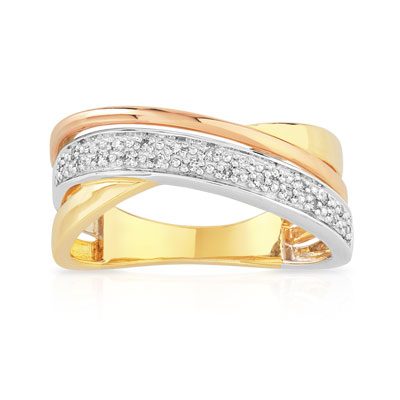 Bague 3 ors 750 diamant