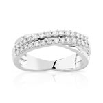 Bague or 750 blanc diamant