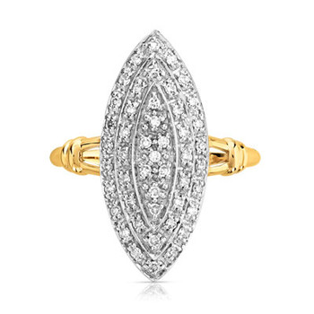 Bague 2 ors 750 marquise diamants