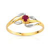 Bague or 750 2 tons rubis
