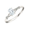Bague or 750 blanc aigue-marine