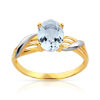 Bague or 750 2 tons aigue-marine