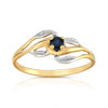 Bague or 750 2 tons saphir