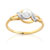 Bague or 750 2 tons perle de culture de Chine