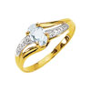 Bague or 750 2 tons aigue-marine