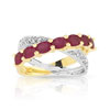 Bague 2 ors 750 rubis et diamant