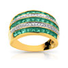 Bague or 750 2 tons émeraude et diamant