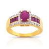 Bague or 750 2 tons rubis et diamant