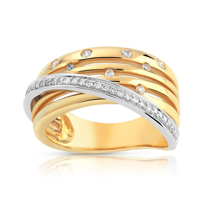Bague 2 ors 750 diamant