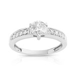 Bague or 750 blanc diamant
