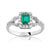 Bague or 750 blanc &eacute;meraude et diamant
