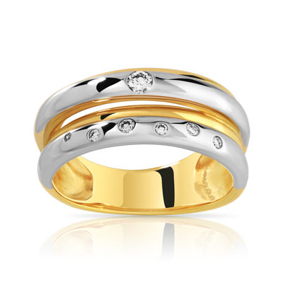 Bague 2 ors 750 diamant