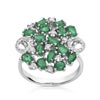 Bague or 750 blanc émeraude et diamant