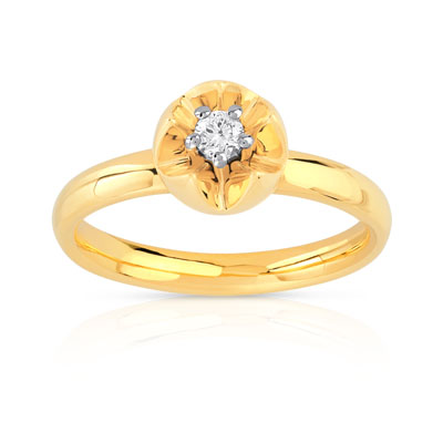 Bague or  750 2 tons diamant