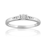 Bague or 750 blanc diamant