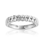 Alliance demi-tour or 750 blanc diamant