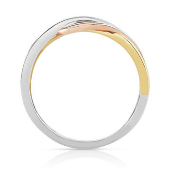 Bague 3 ors 750 anneaux entrelacés