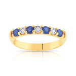 Alliance or 750 jaune saphir et diamant