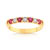 Alliance or 750 jaune rubis et diamant