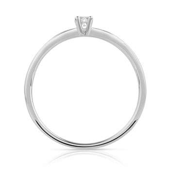 Solitaire or 750 blanc diamant 0.08 carat