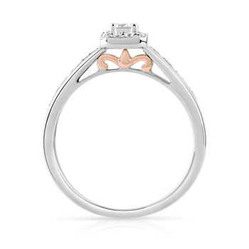 Bague 2 ors 750 carrée diamants