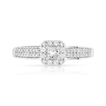 Bague 2 ors 750 carrée diamants