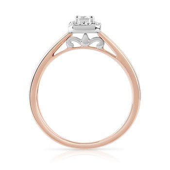 Bague 2 ors 750 carrée diamants