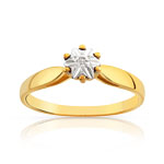 Bague solitaire or 750 2 tons diamant