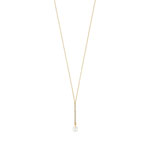 Collier or 375 jaune perle de culture de Chine zirconia