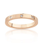 Bague or rose 375 diamants