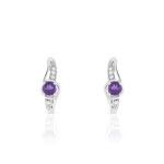 Cr&eacute;oles or 375 blanc am&eacute;thyste et rubis et diamant