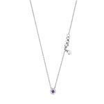 Collier or 375 blanc am&eacute;thyste et rubis et diamant