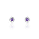 Boucles d&rsquo;oreilles or blc 375 amethyste rubis diamants